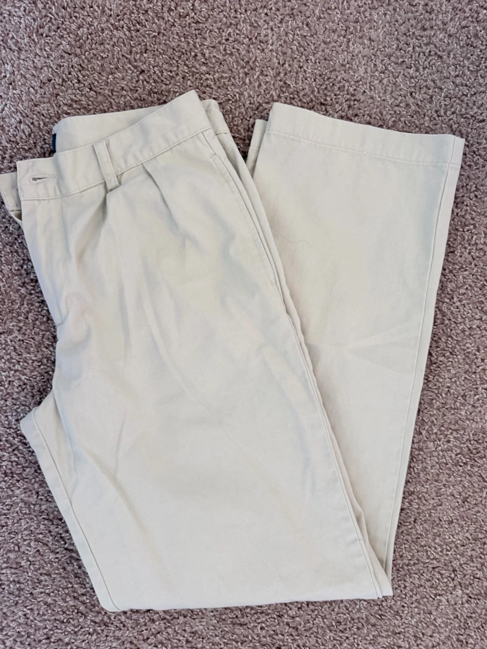 Ralph Lauren Big Boys/Youth’s Pleated Chinos in Light Beige size 16